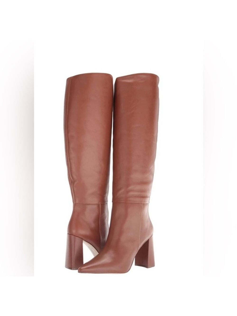 Steve Madden Handles Leather Knee High Heeled Boots in Cognac Brown - NWT